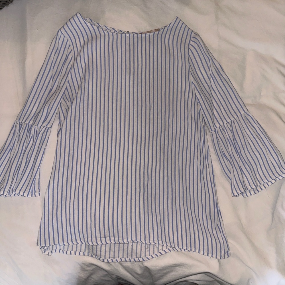 Philosophy Blue and White Striped Blouse